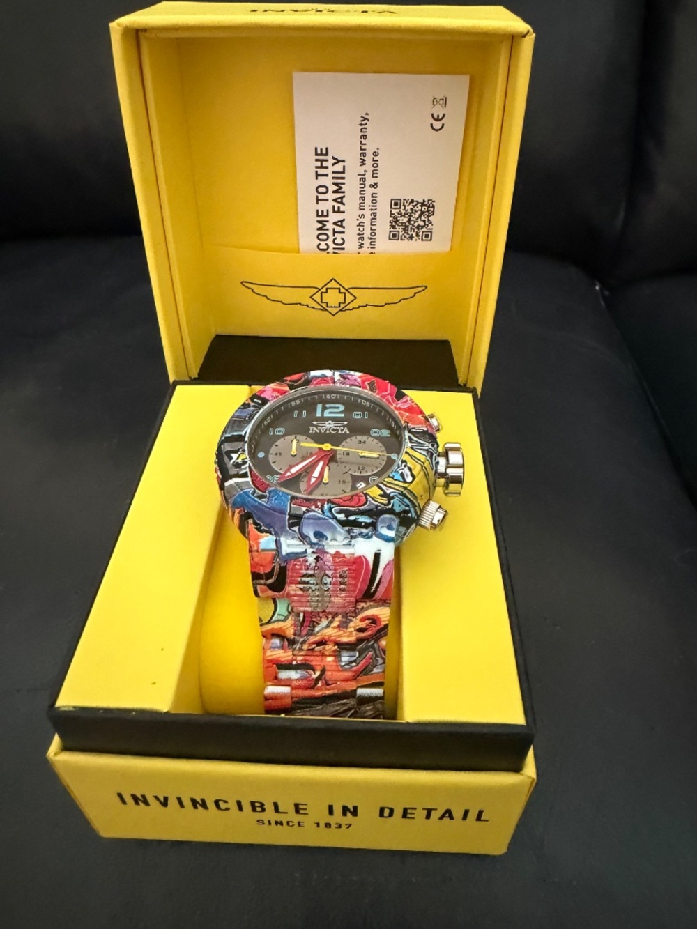 Invicta 52mm Aqua plating mens Grafitti watch New! - Picture 10 of 11